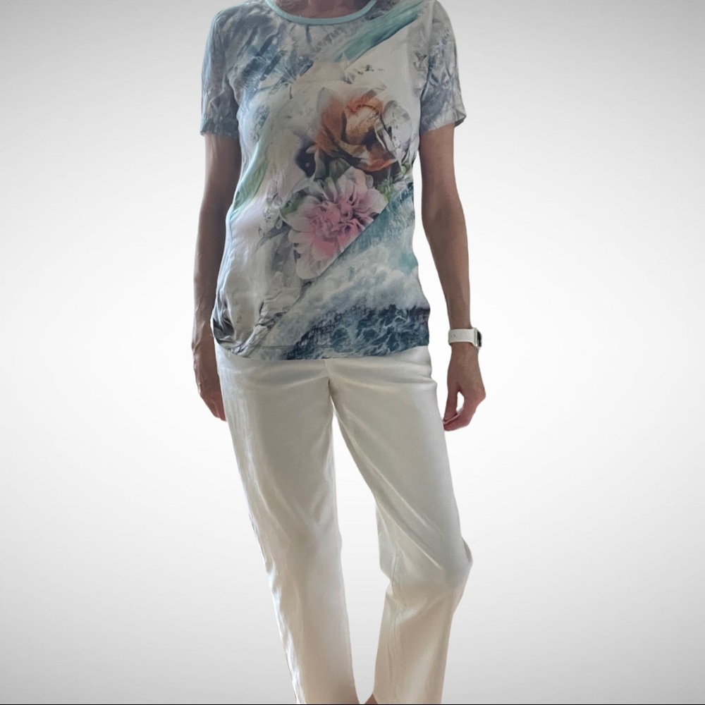 MarcCain Floral Print Silk/Modal Blouse N3